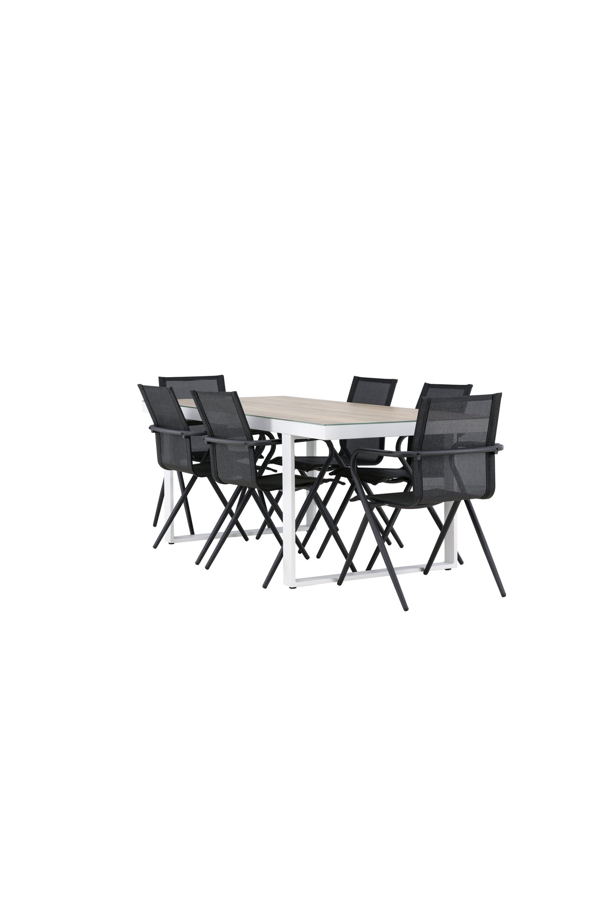 Merlo Gartentisch Set + Alina in Weiss / Schwarz präsentiert im Onlineshop von KAQTU Design AG. Gartentischset ist von Venture Home