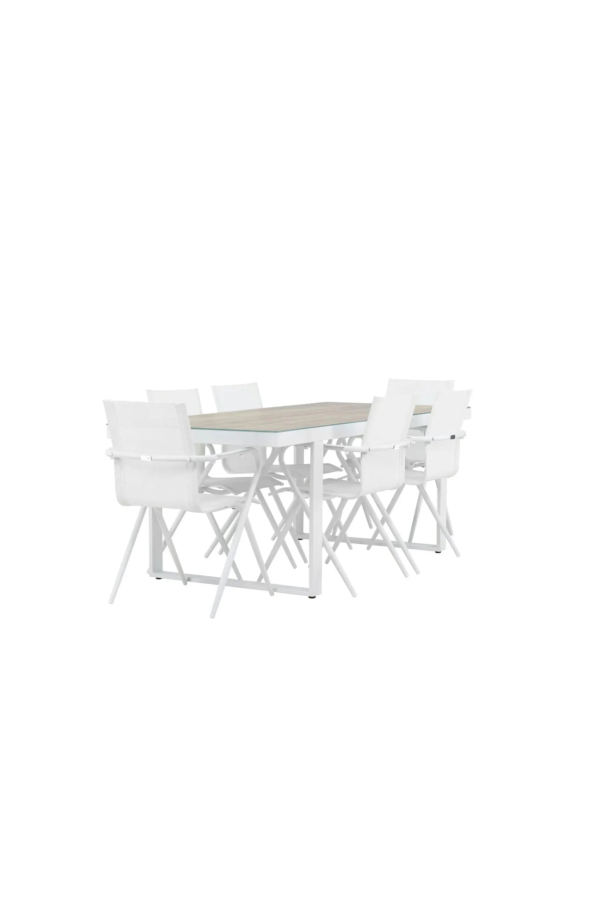 Stilvolles Merlo Gartentisch-Set mit Alina-Stühlen von Venture Home, perfekt für entspannte Stunden im Garten.
