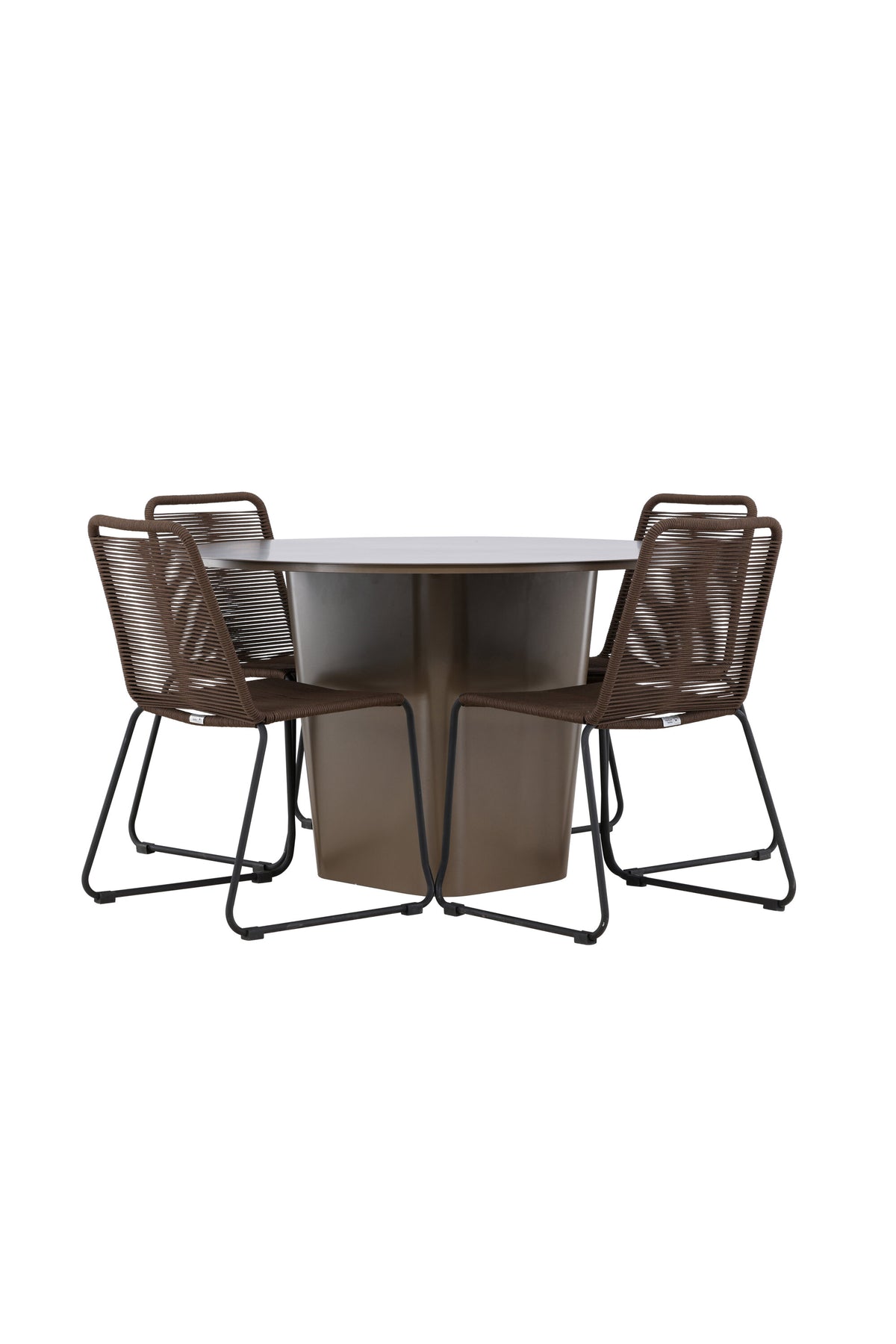 Santa Fe Gartentisch Set Lindos in Braun/Schwarz/Braun präsentiert im Onlineshop von KAQTU Design AG. Gartentischset ist von Venture Home