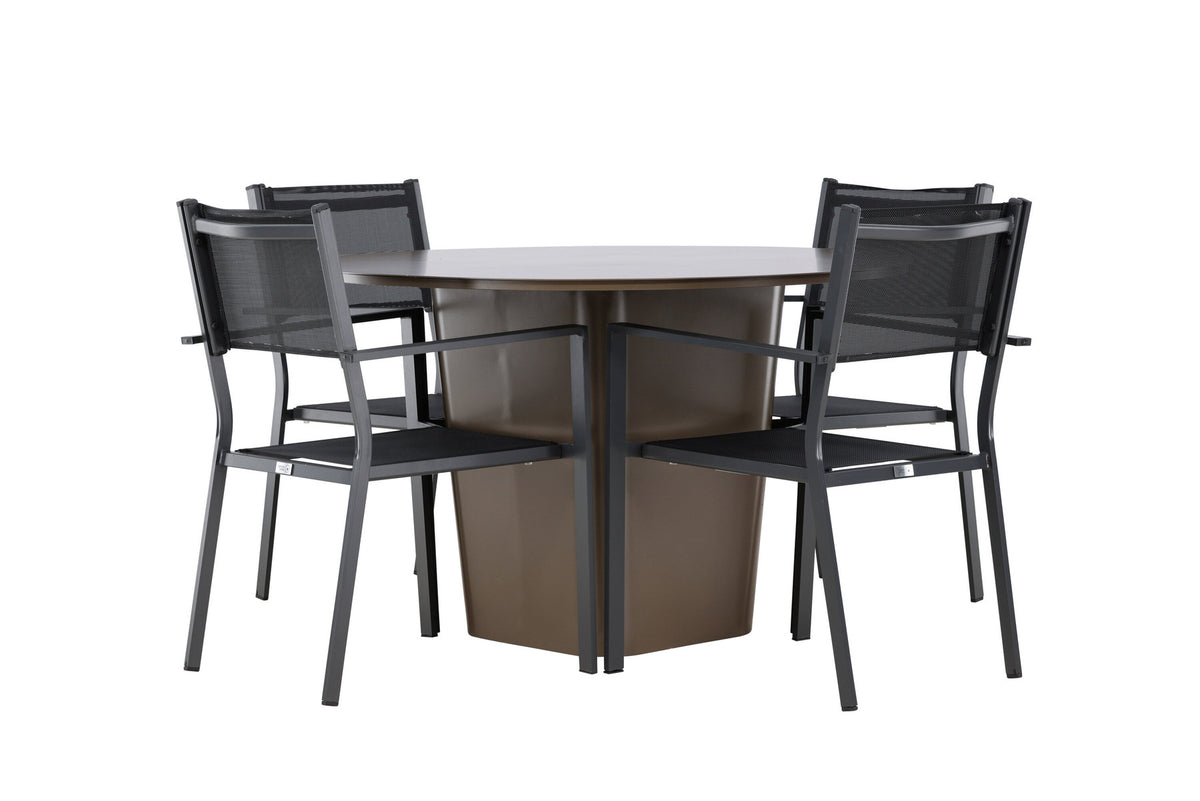 Santa Fe Gartentisch Set Copacabana in Braun schwarz präsentiert im Onlineshop von KAQTU Design AG. Gartentischset ist von Venture Home