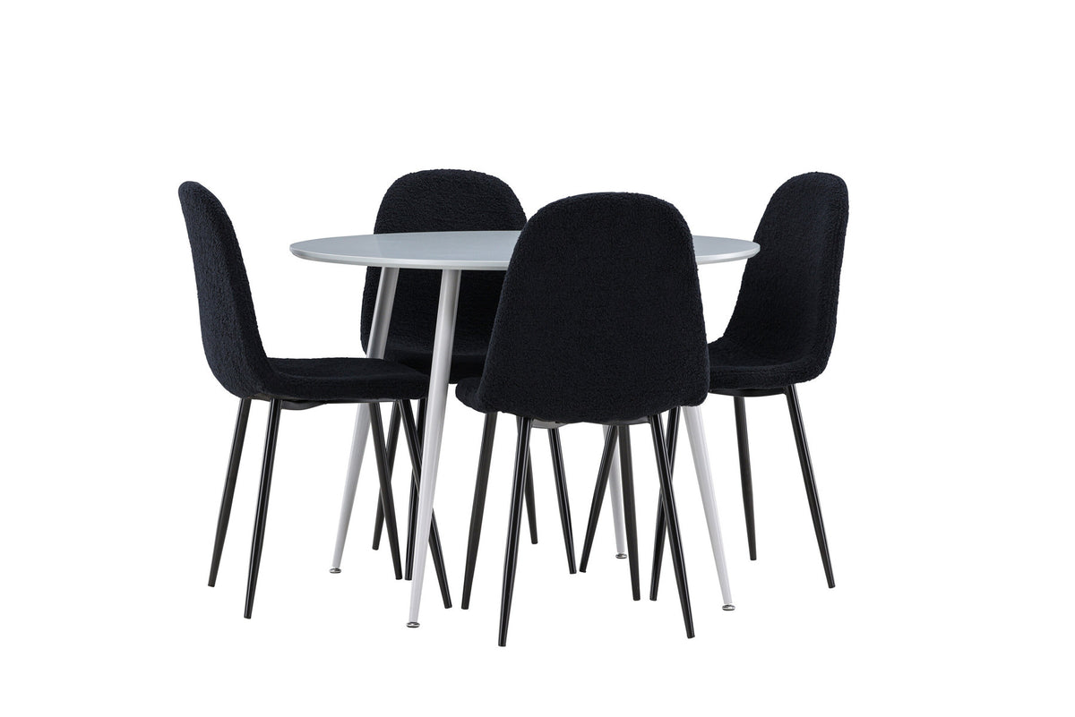 Plaza Esstisch mit Polar Stühlen in Schwarz präsentiert im Onlineshop von KAQTU Design AG. Esszimmerset ist von Venture Home