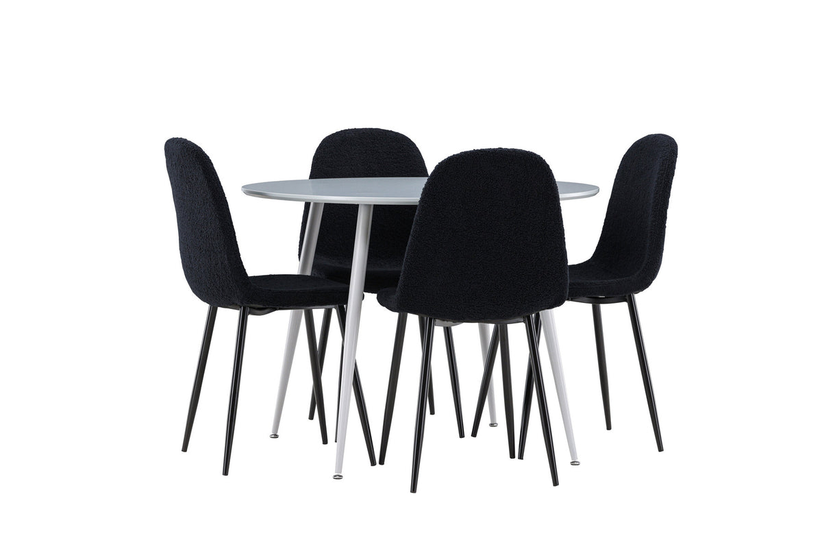 Plaza Esstisch mit Polar Stühlen in Schwarz präsentiert im Onlineshop von KAQTU Design AG. Esszimmerset ist von Venture Home