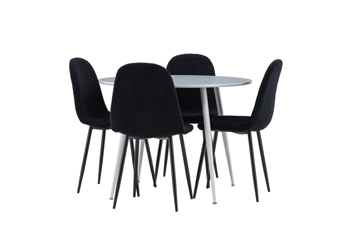 Plaza Esstisch mit Polar Stühlen in Schwarz präsentiert im Onlineshop von KAQTU Design AG. Esszimmerset ist von Venture Home