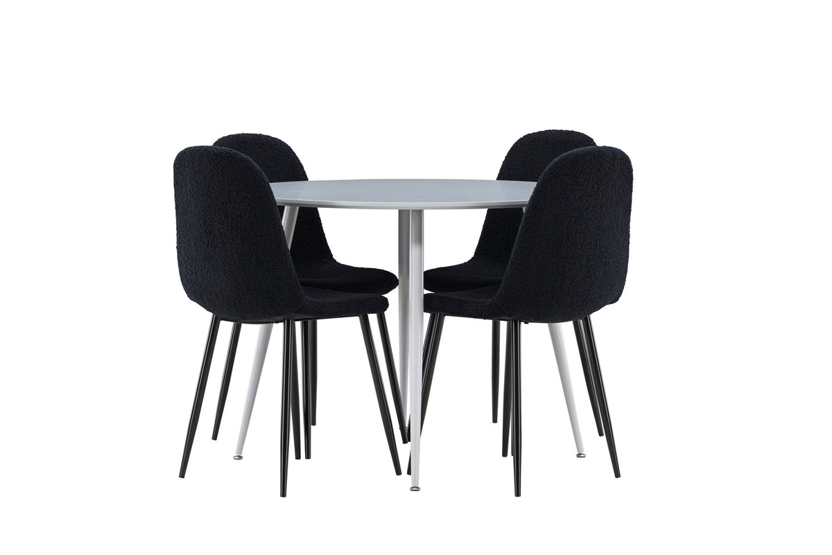 Plaza Esstisch mit Polar Stühlen in Schwarz präsentiert im Onlineshop von KAQTU Design AG. Esszimmerset ist von Venture Home