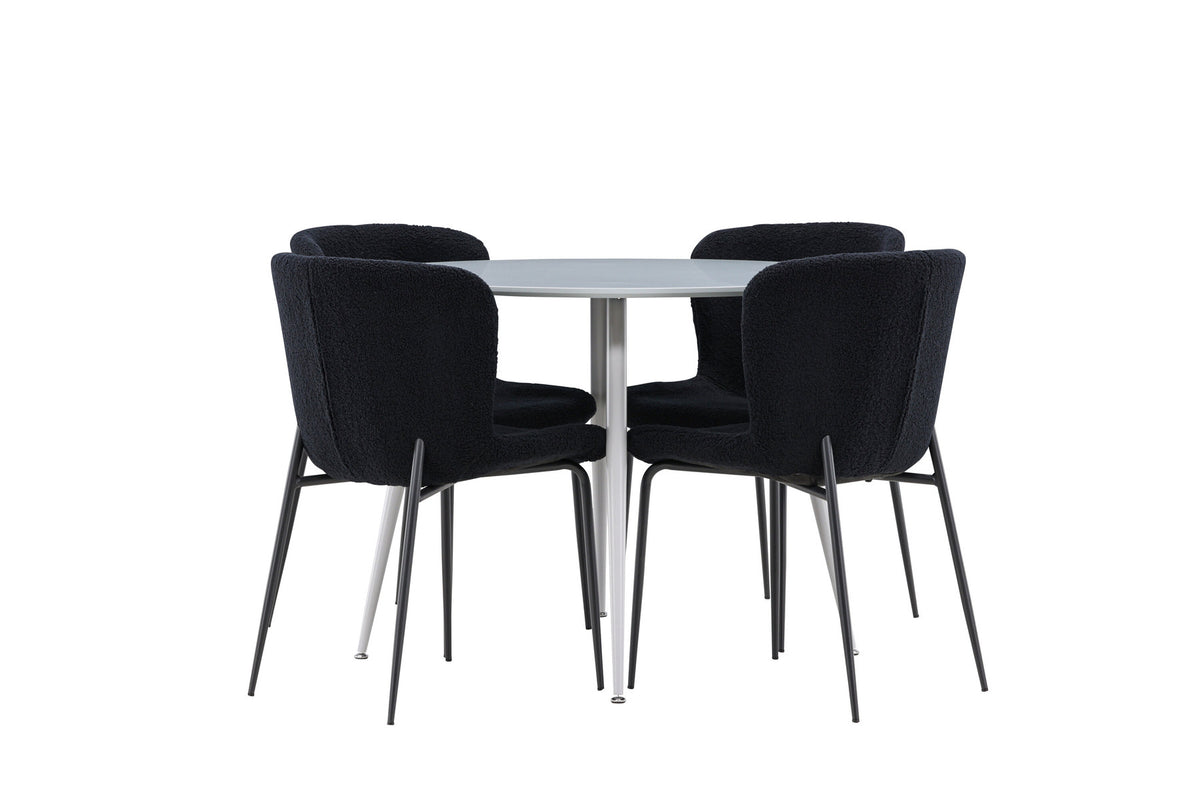 Tisch Plaza für das Essen mit Stühlen Modesto in Schwarz präsentiert im Onlineshop von KAQTU Design AG. Esszimmerset ist von Venture Home
