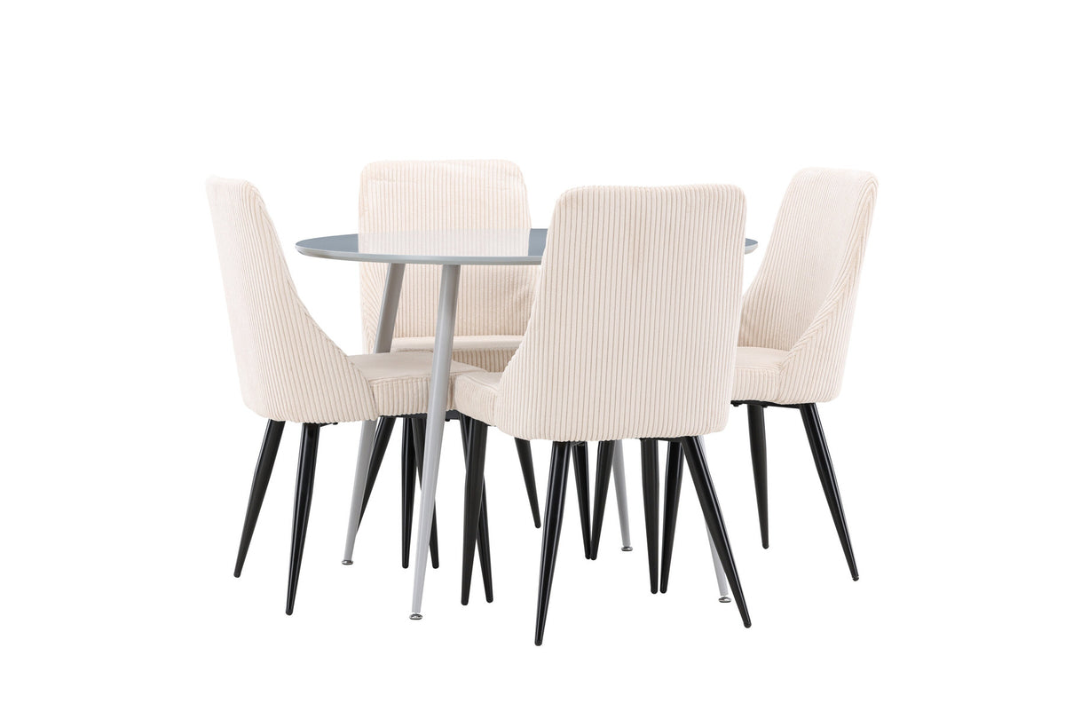 Esstisch Plaza mit Stühlen Leone in Beige präsentiert im Onlineshop von KAQTU Design AG. Esszimmerset ist von Venture Home