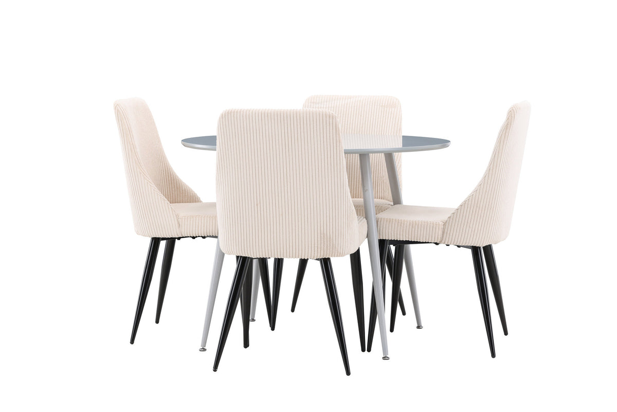 Esstisch Plaza mit Stühlen Leone in Beige präsentiert im Onlineshop von KAQTU Design AG. Esszimmerset ist von Venture Home