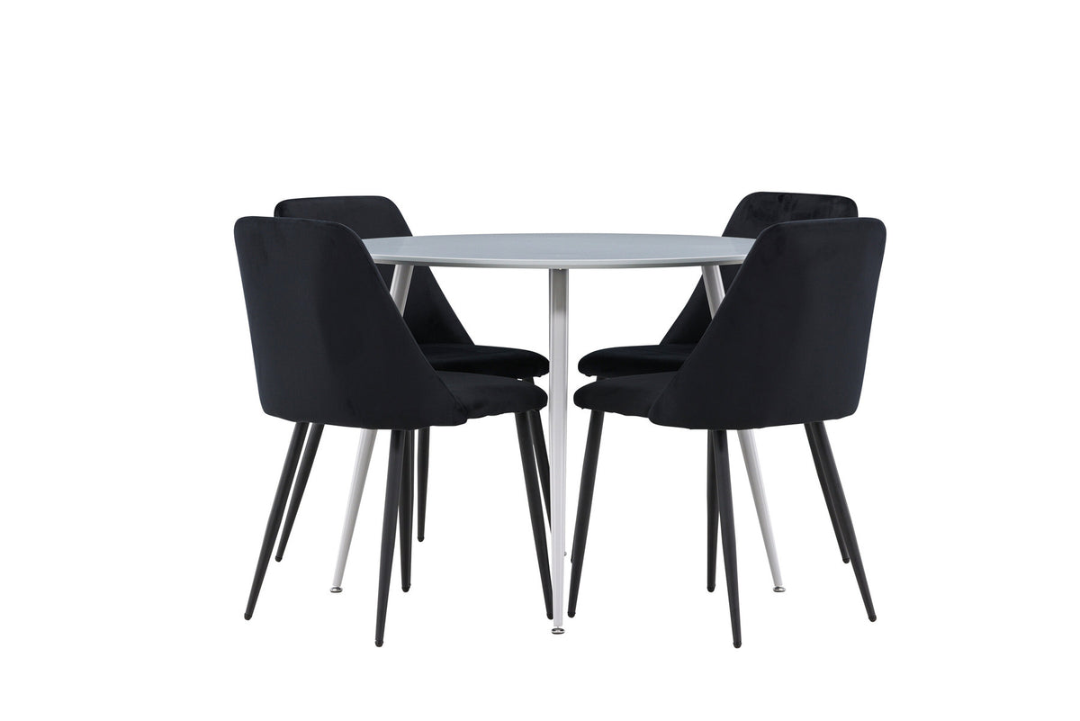 Plaza Esstisch mit Night Stühlen in Schwarz präsentiert im Onlineshop von KAQTU Design AG. Esszimmerset ist von Venture Home