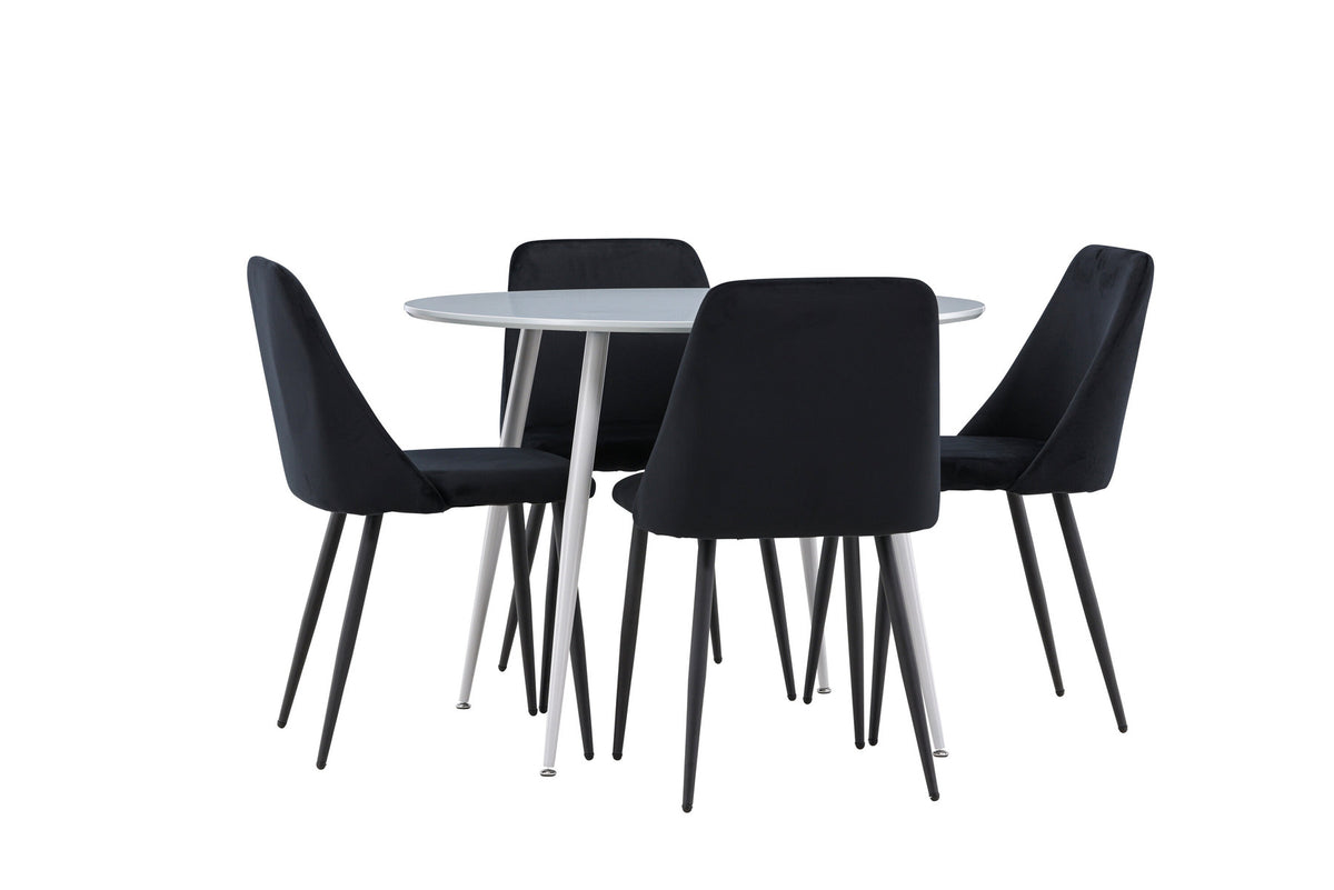 Plaza Esstisch mit Night Stühlen in Schwarz präsentiert im Onlineshop von KAQTU Design AG. Esszimmerset ist von Venture Home