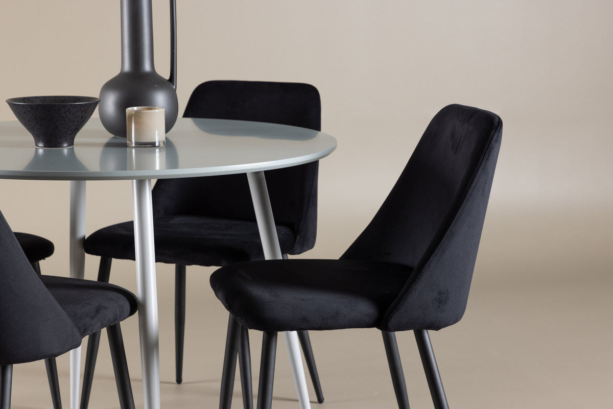 Plaza Esstisch mit Night Stühlen in Schwarz präsentiert im Onlineshop von KAQTU Design AG. Esszimmerset ist von Venture Home
