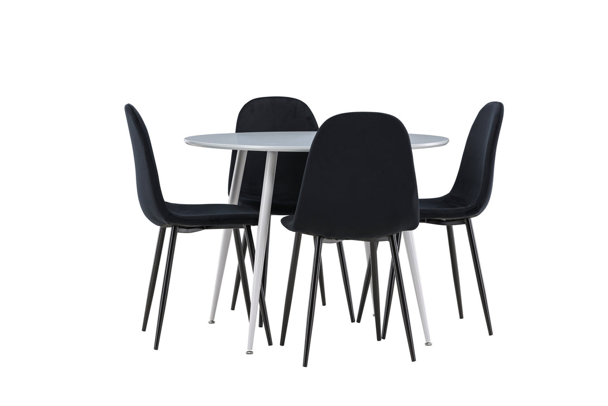 Plaza Esstisch mit Polar Stühlen in Schwarz präsentiert im Onlineshop von KAQTU Design AG. Esszimmerset ist von Venture Home