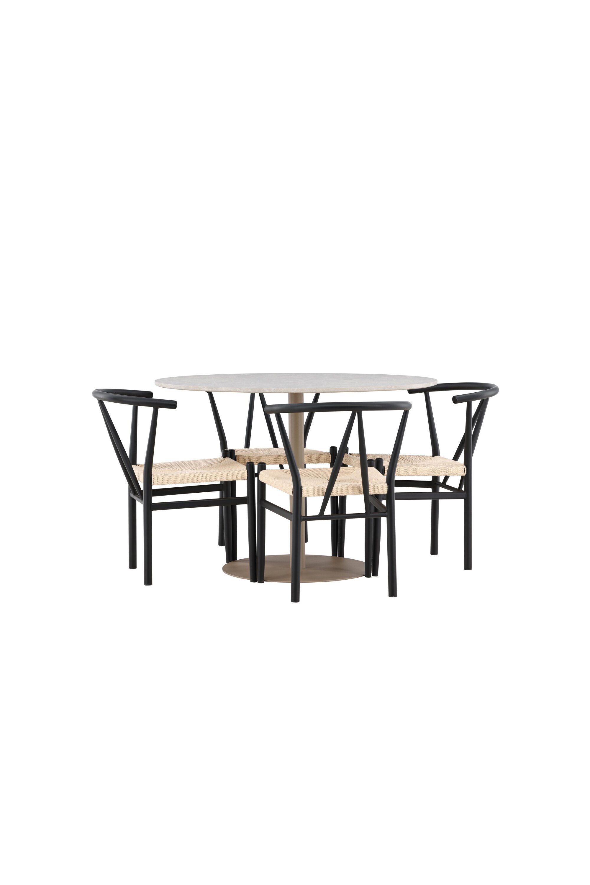 Lycke Esstisch mit Alfons Stühlen in  präsentiert im Onlineshop von KAQTU Design AG. Bartischset ist von Venture Home