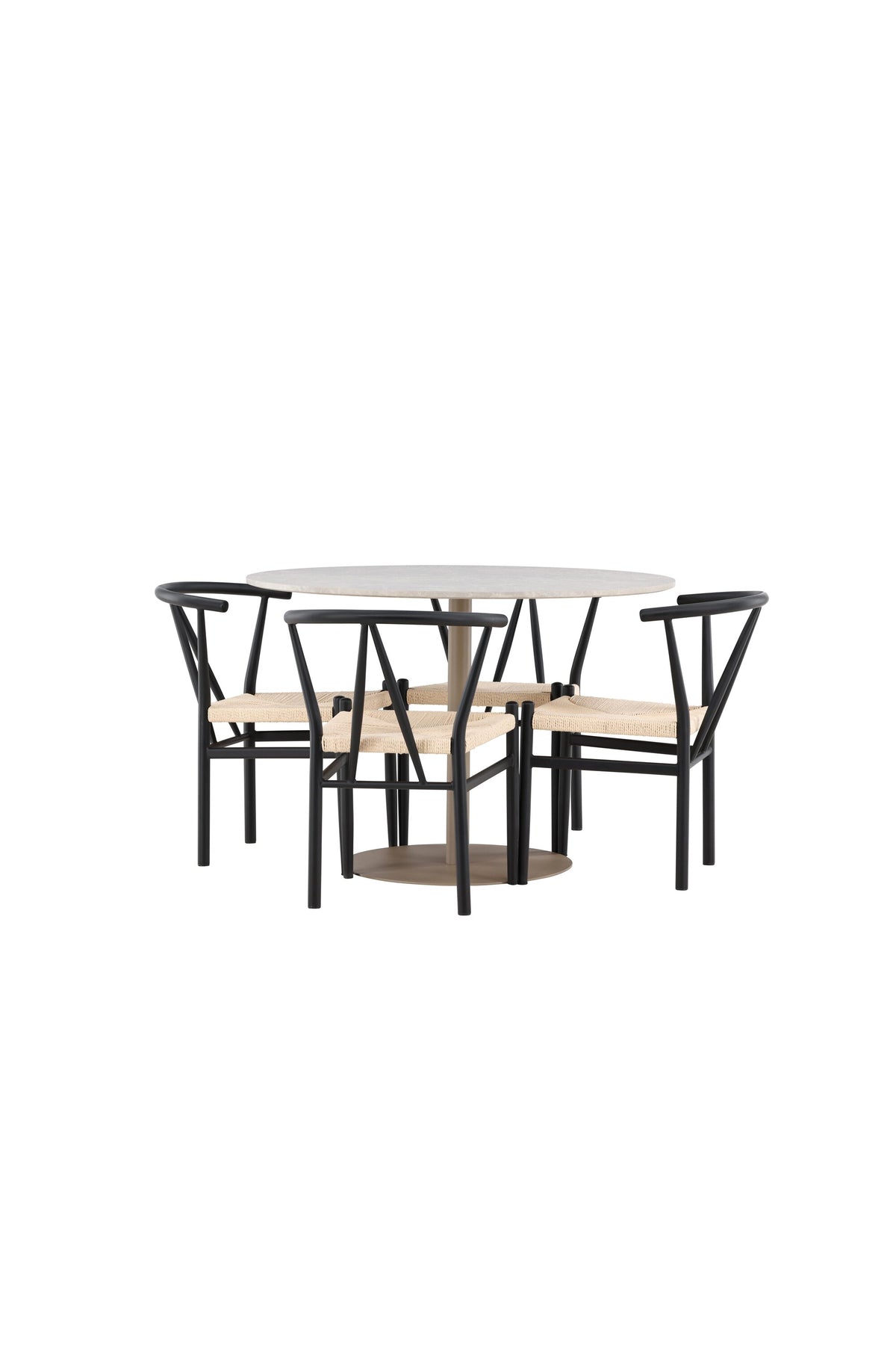 Lycke Esstisch mit Alfons Stühlen in  präsentiert im Onlineshop von KAQTU Design AG. Bartischset ist von Venture Home