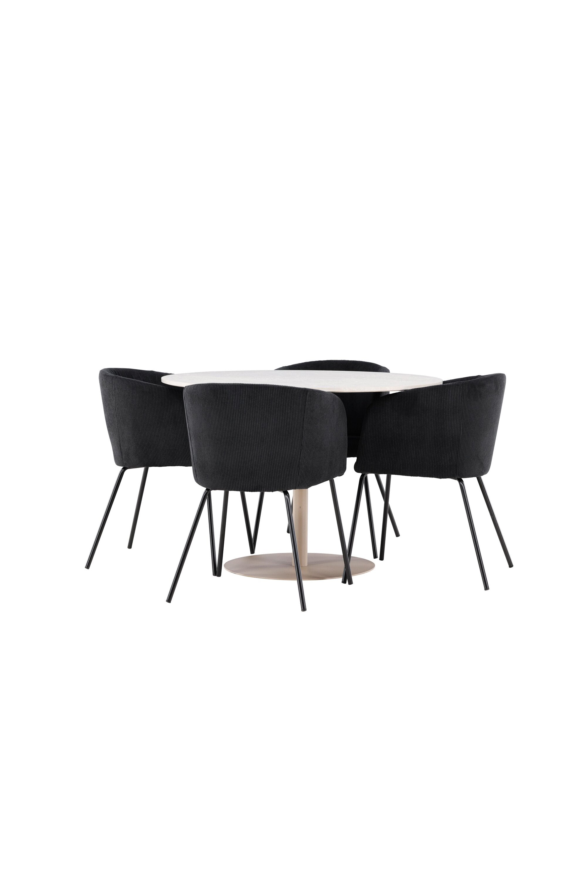 Lycke Esstisch mit Berit Stühlen in  präsentiert im Onlineshop von KAQTU Design AG. Bartischset ist von Venture Home