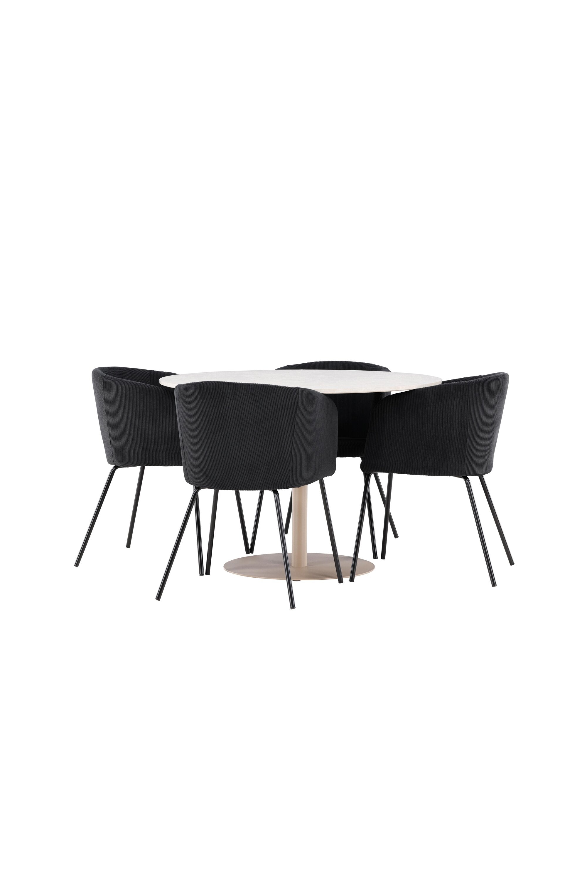 Lycke Esstisch mit Berit Stühlen in  präsentiert im Onlineshop von KAQTU Design AG. Bartischset ist von Venture Home