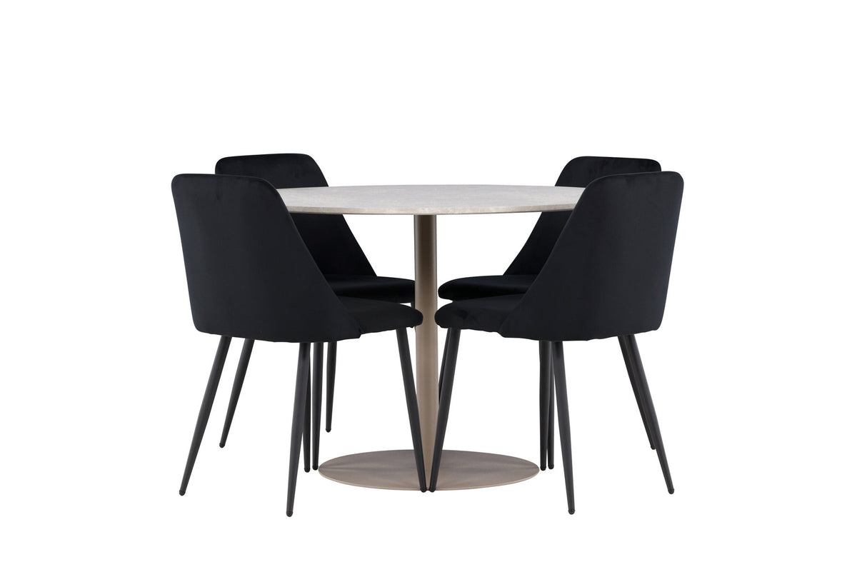 Lycke Esstisch mit Night Stühlen in Schwarz präsentiert im Onlineshop von KAQTU Design AG. Esszimmerset ist von Venture Home