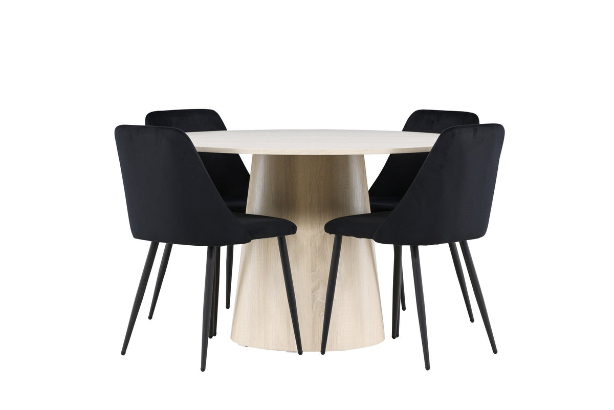 Lanzo Esstisch mit Night Stühlen in Schwarz präsentiert im Onlineshop von KAQTU Design AG. Esszimmerset ist von Venture Home