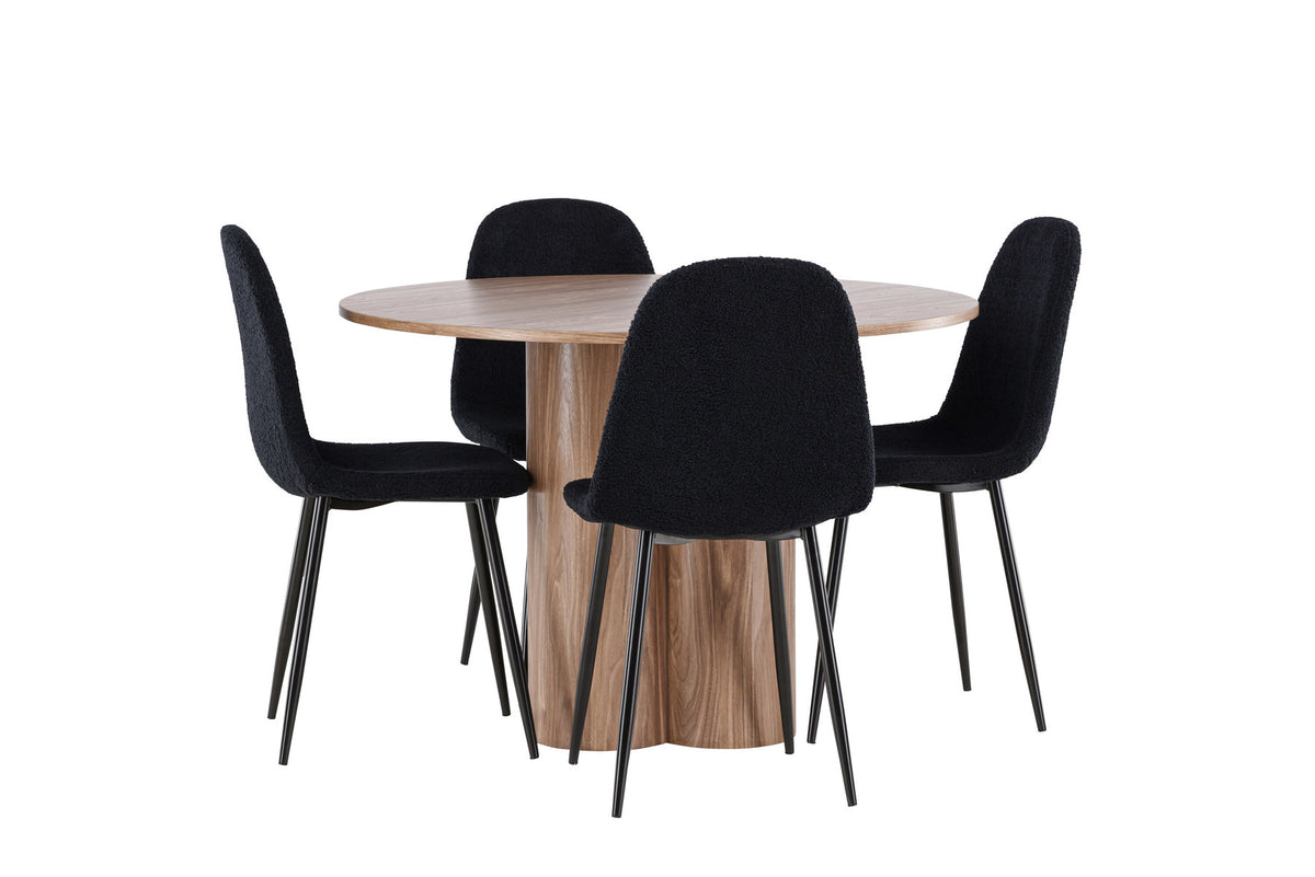 Olivia Esstisch mit Polar Stühlen in Schwarz präsentiert im Onlineshop von KAQTU Design AG. Esszimmerset ist von Venture Home