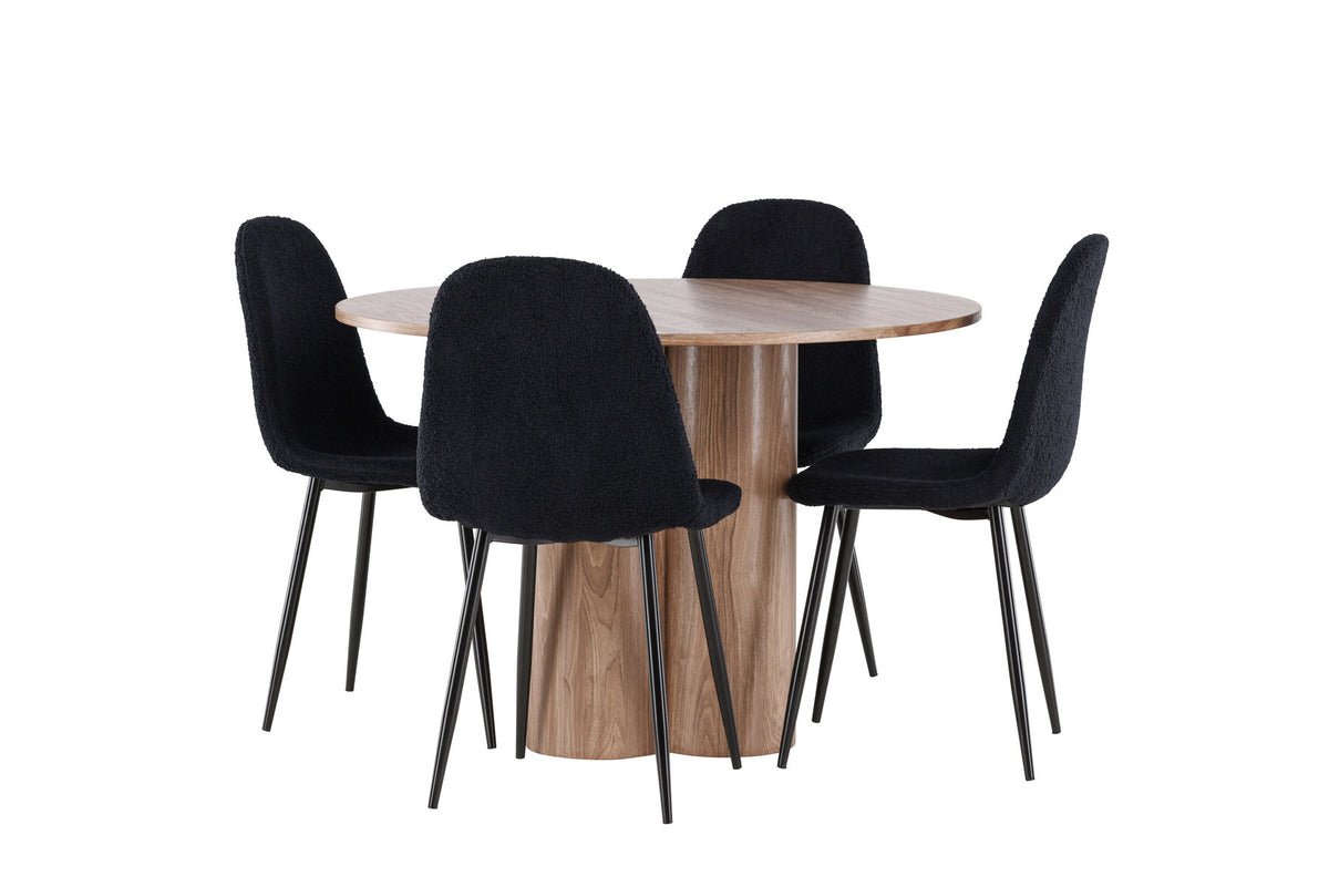 Olivia Esstisch mit Polar Stühlen in Schwarz präsentiert im Onlineshop von KAQTU Design AG. Esszimmerset ist von Venture Home