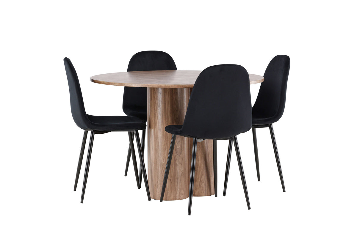 Olivia Esstisch mit Polar Stühlen in Schwarz präsentiert im Onlineshop von KAQTU Design AG. Esszimmerset ist von Venture Home