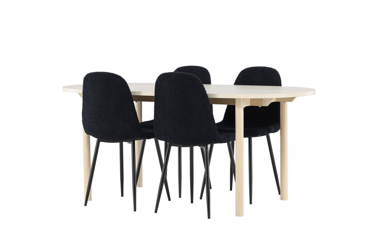 Andy Esstisch mit Polar Stühlen in Schwarz präsentiert im Onlineshop von KAQTU Design AG. Esszimmerset ist von Venture Home