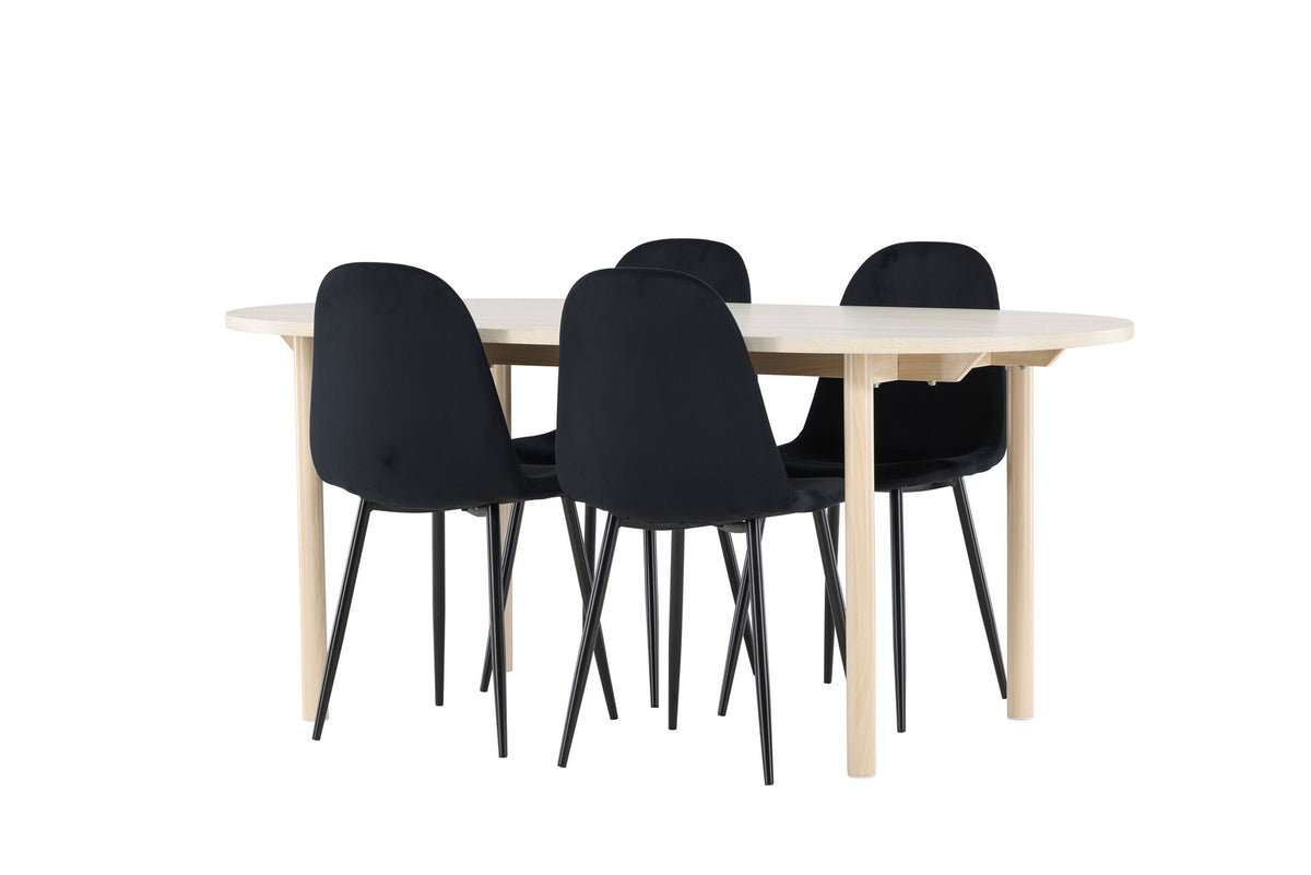 Andy Esstisch mit Polar Stühlen in Schwarz präsentiert im Onlineshop von KAQTU Design AG. Esszimmerset ist von Venture Home