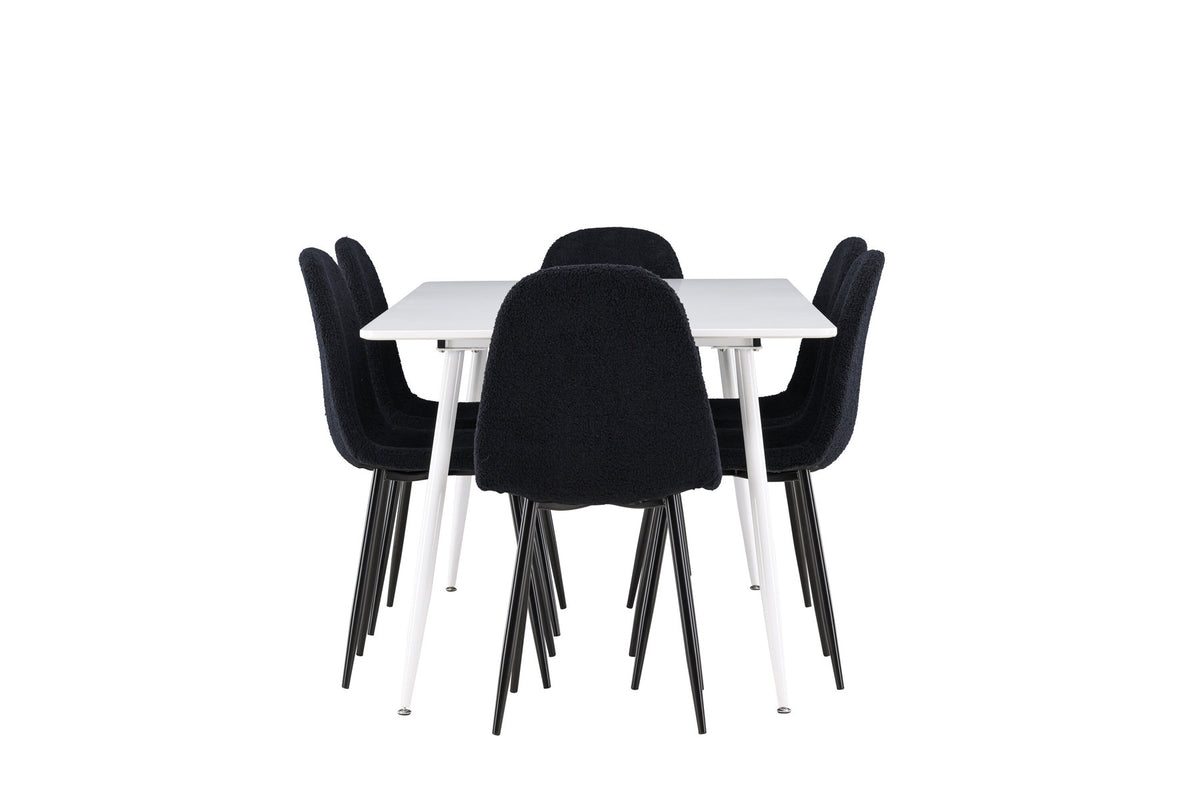 Silar Esstisch mit Polar Stühlen in Schwarz präsentiert im Onlineshop von KAQTU Design AG. Esszimmerset ist von Venture Home