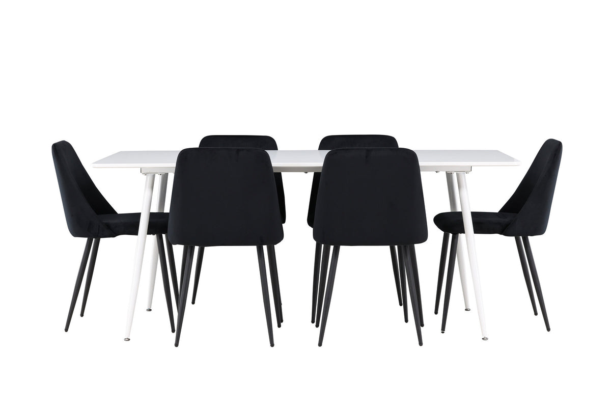 Silar Esszimmertisch mit Night Stühlen in Schwarz präsentiert im Onlineshop von KAQTU Design AG. Esszimmerset ist von Venture Home