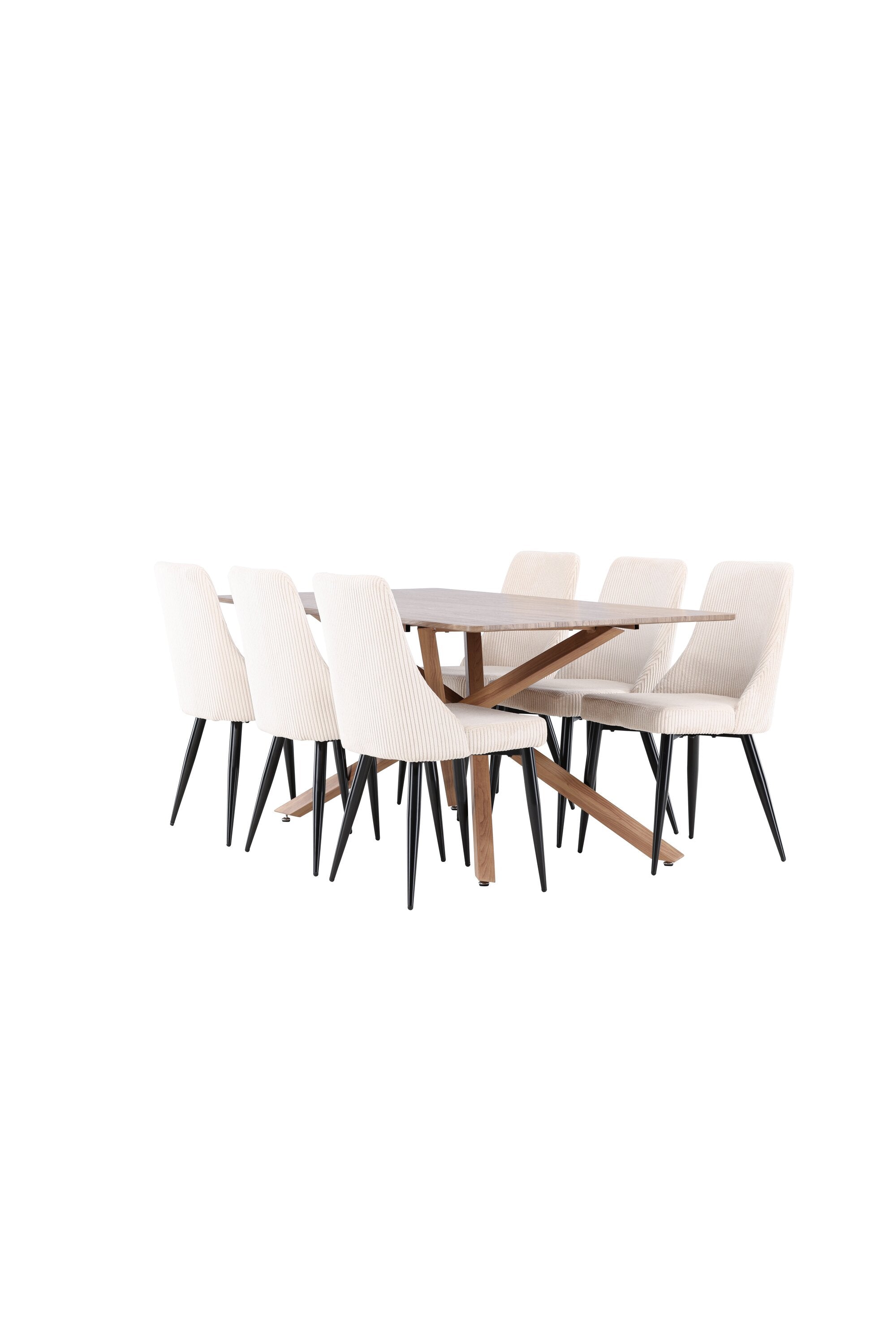 Piazza Esstisch mit Leone Esszimmerstuhl in  präsentiert im Onlineshop von KAQTU Design AG. Esstischset ist von Venture Home
