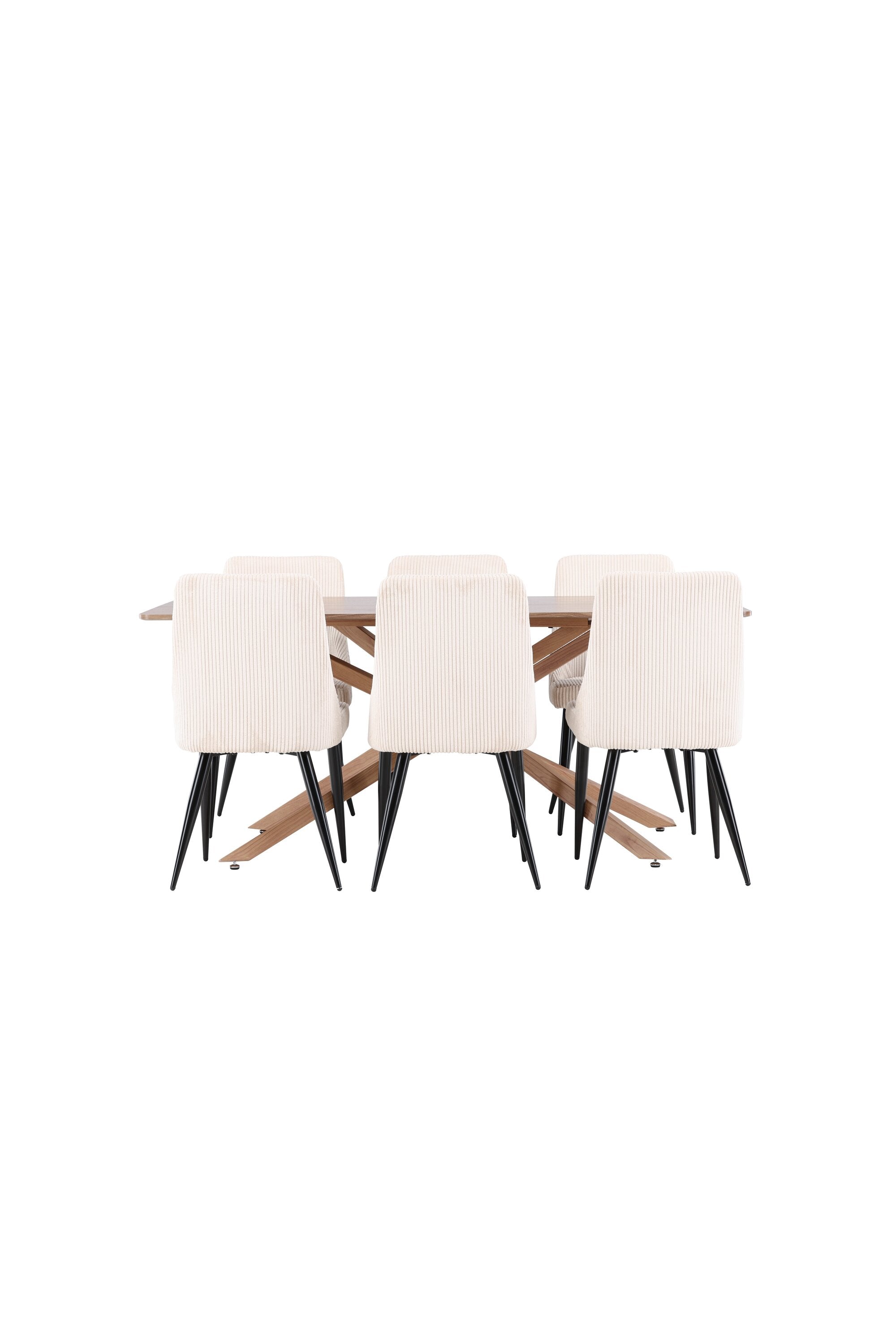 Piazza Esstisch mit Leone Esszimmerstuhl in  präsentiert im Onlineshop von KAQTU Design AG. Esstischset ist von Venture Home