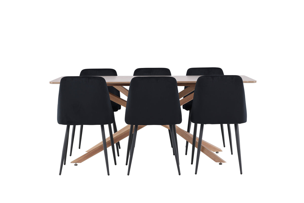 Piazza Esstisch mit Night Stühlen in Schwarz präsentiert im Onlineshop von KAQTU Design AG. Esszimmerset ist von Venture Home