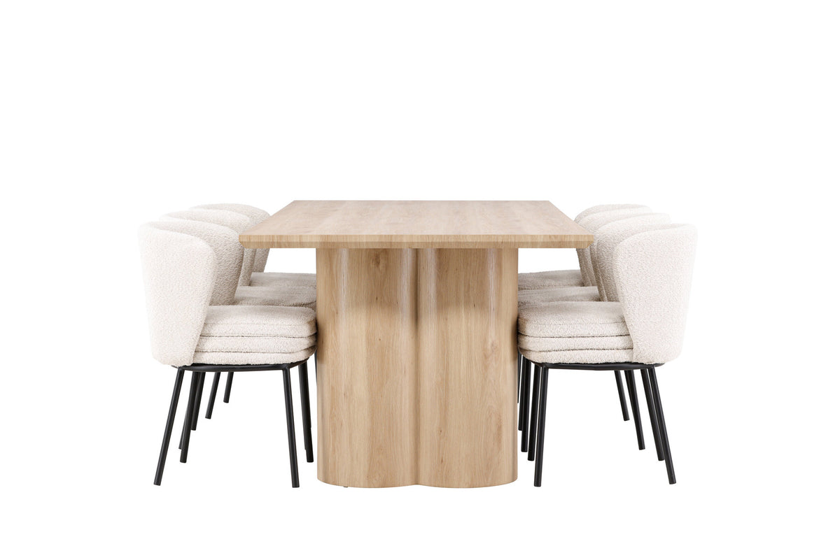 Olivia Esstisch mit Agnes Stühlen in Weiss präsentiert im Onlineshop von KAQTU Design AG. Esszimmerset ist von Venture Home