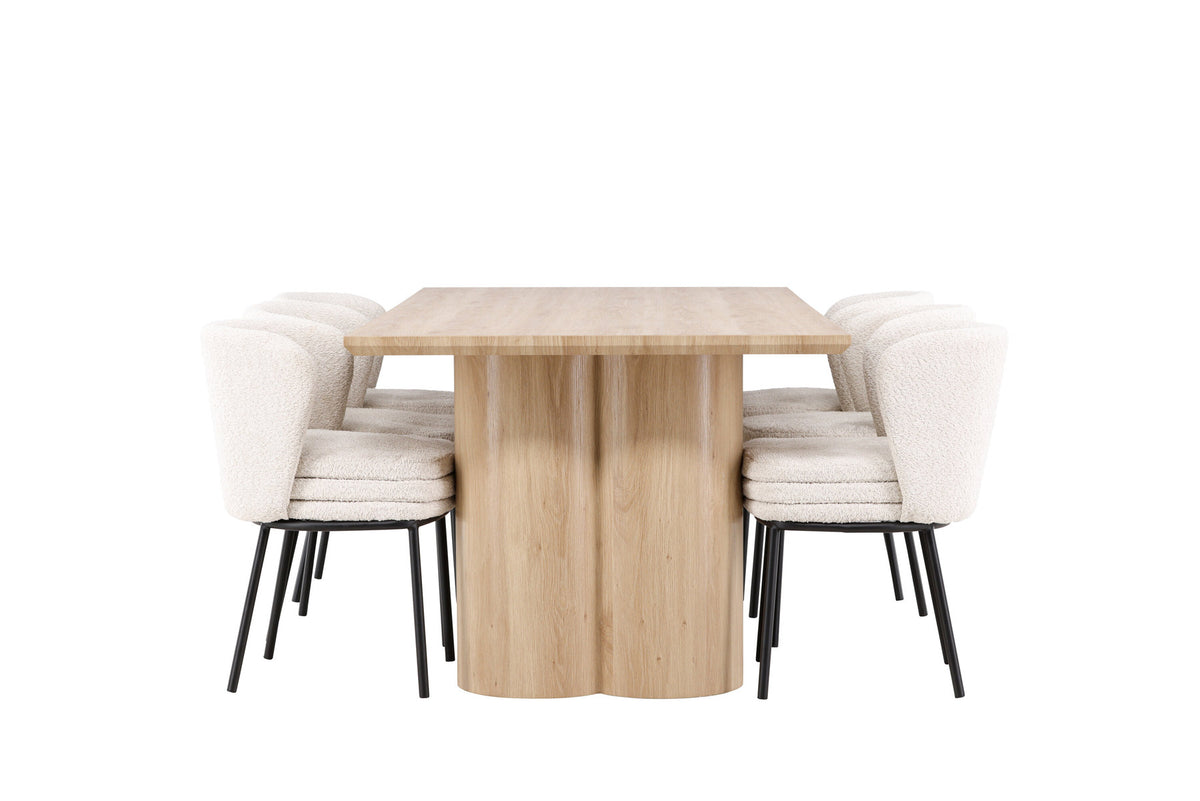 Olivia Esstisch mit Agnes Stühlen in Weiss präsentiert im Onlineshop von KAQTU Design AG. Esszimmerset ist von Venture Home