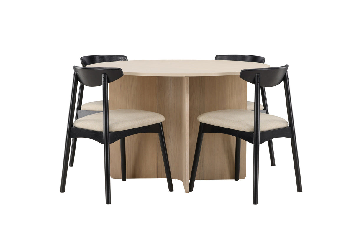 Tyresö Esstisch mit Ven Stühlen in Schwarz präsentiert im Onlineshop von KAQTU Design AG. Esszimmerset ist von Venture Home