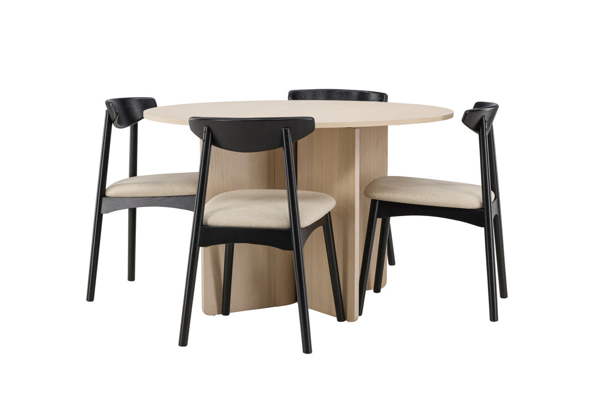 Tyresö Esstisch mit Ven Stühlen in Schwarz präsentiert im Onlineshop von KAQTU Design AG. Esszimmerset ist von Venture Home