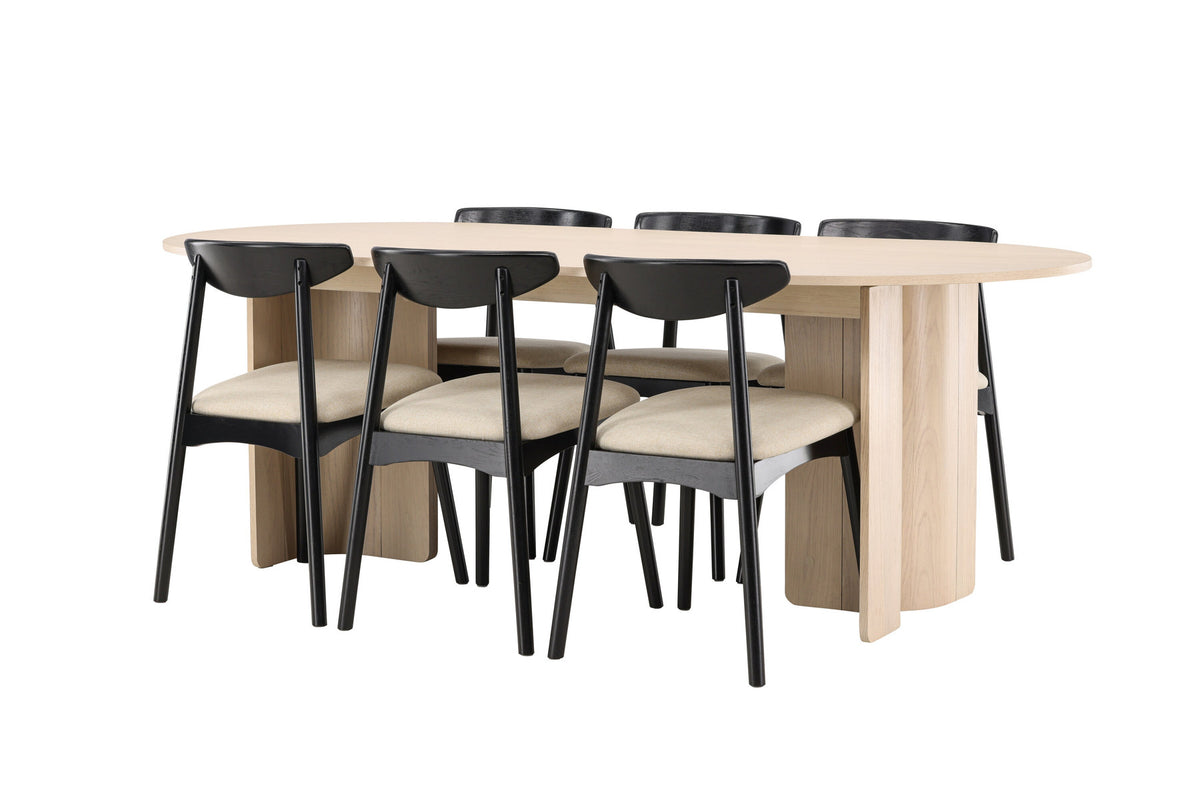 Tyresö Esstisch mit Ven Stühlen in Schwarz präsentiert im Onlineshop von KAQTU Design AG. Esszimmerset ist von Venture Home