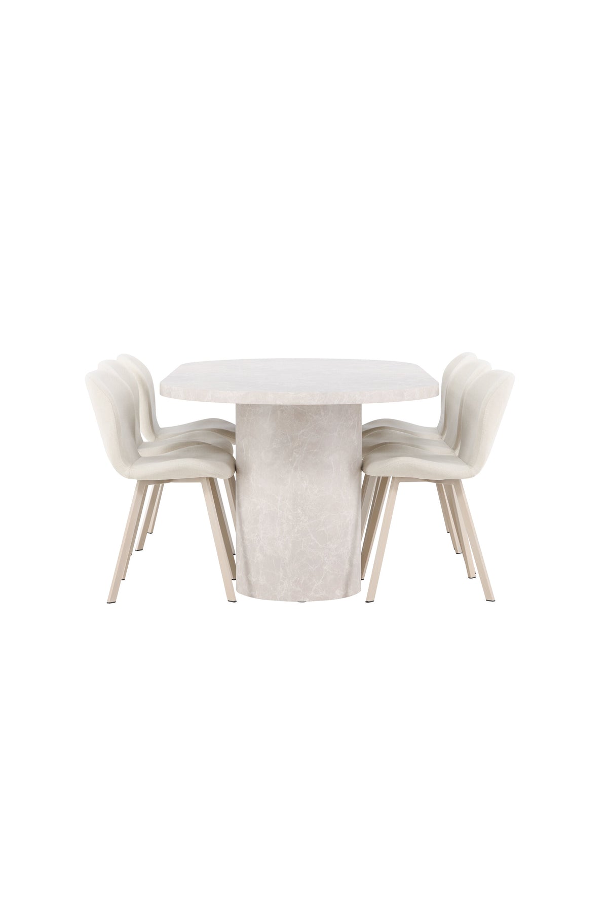 Esstisch Narvik mit Lilja Stuhl in Beige präsentiert im Onlineshop von KAQTU Design AG. Esszimmerset ist von Venture Home