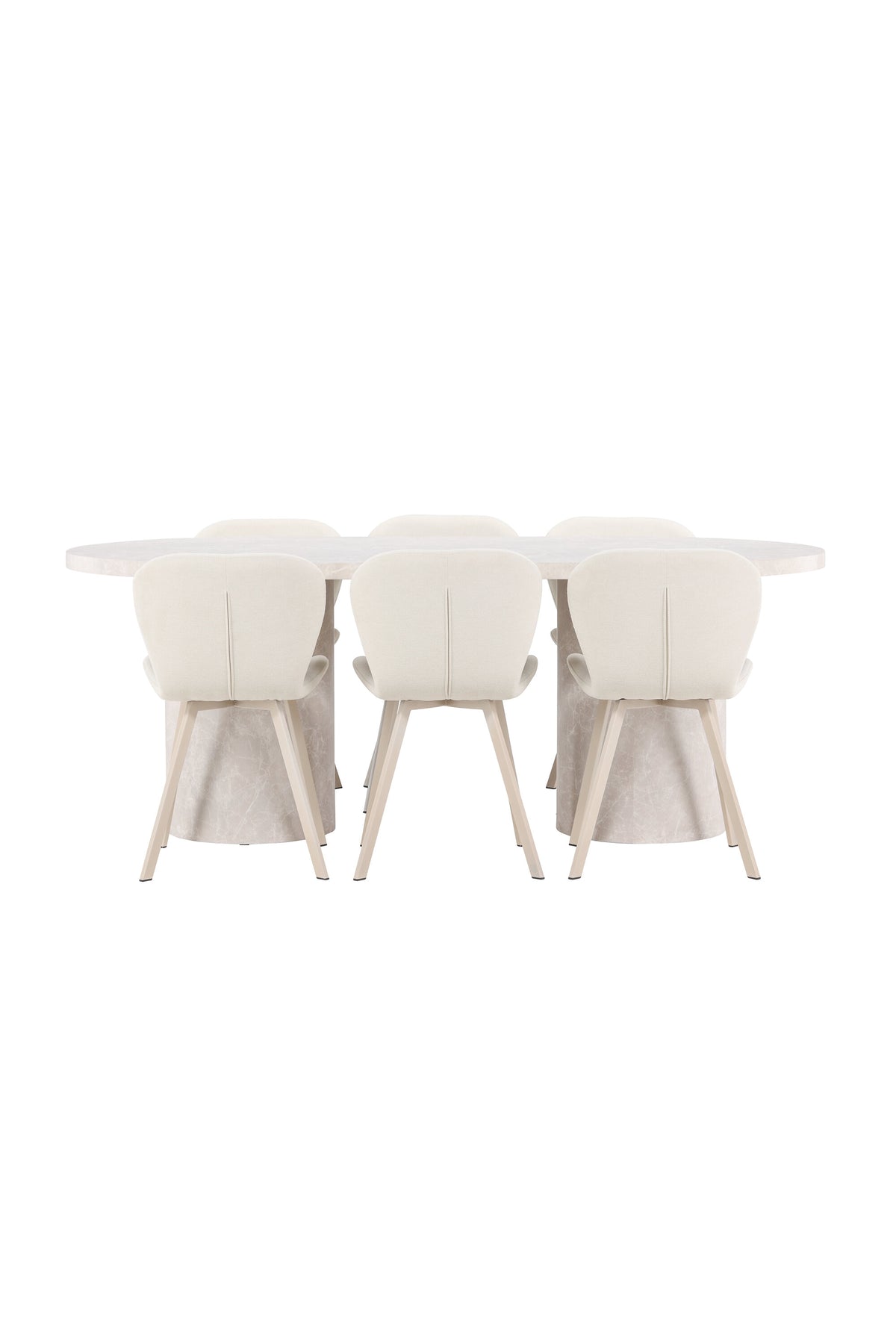 Esstisch Narvik mit Lilja Stuhl in Beige präsentiert im Onlineshop von KAQTU Design AG. Esszimmerset ist von Venture Home