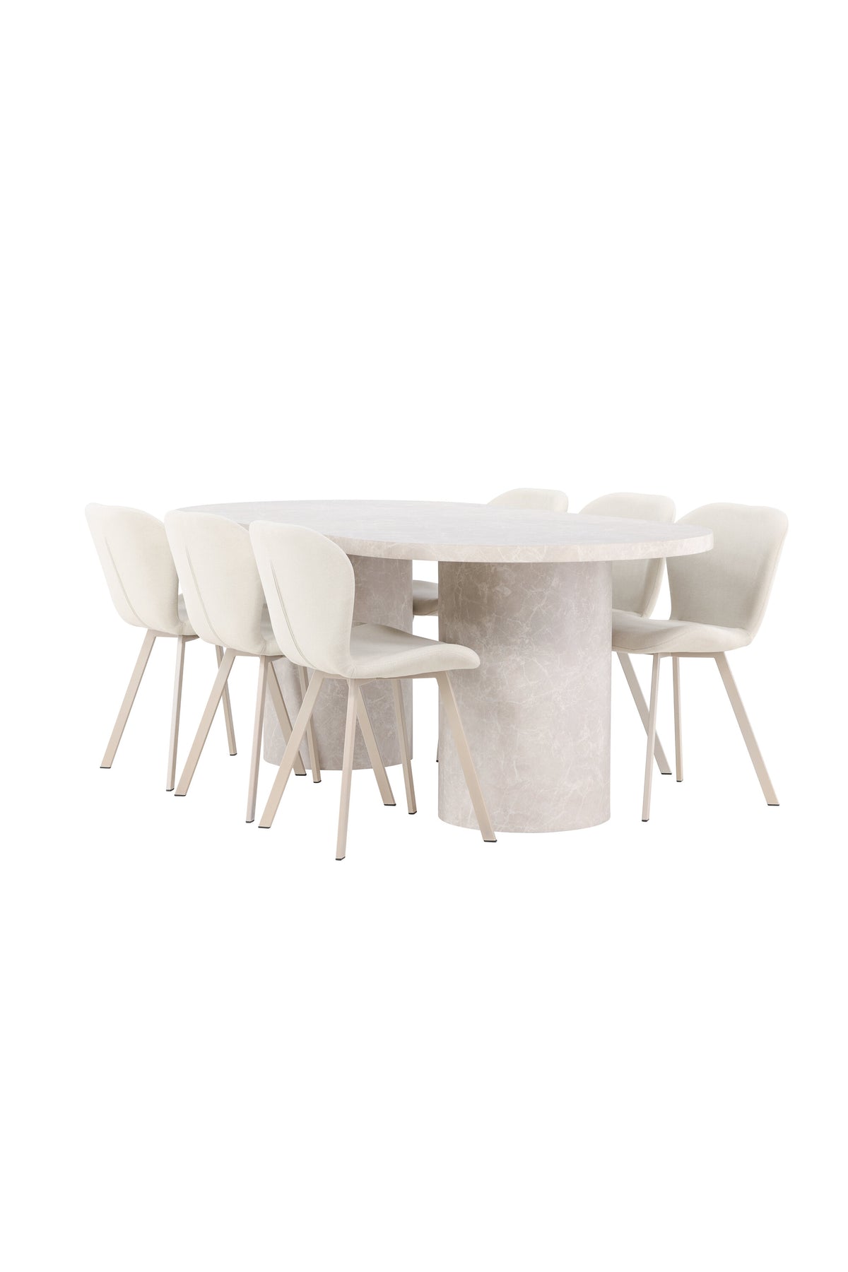 Esstisch Narvik mit Lilja Stuhl in Beige präsentiert im Onlineshop von KAQTU Design AG. Esszimmerset ist von Venture Home
