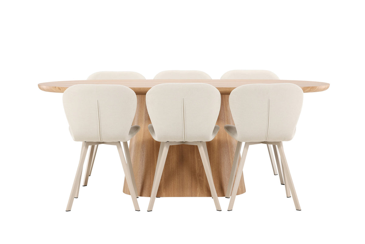 Esstisch Stjärnö mit Lilja Stuhl in Nature präsentiert im Onlineshop von KAQTU Design AG. Esszimmerset ist von Venture Home