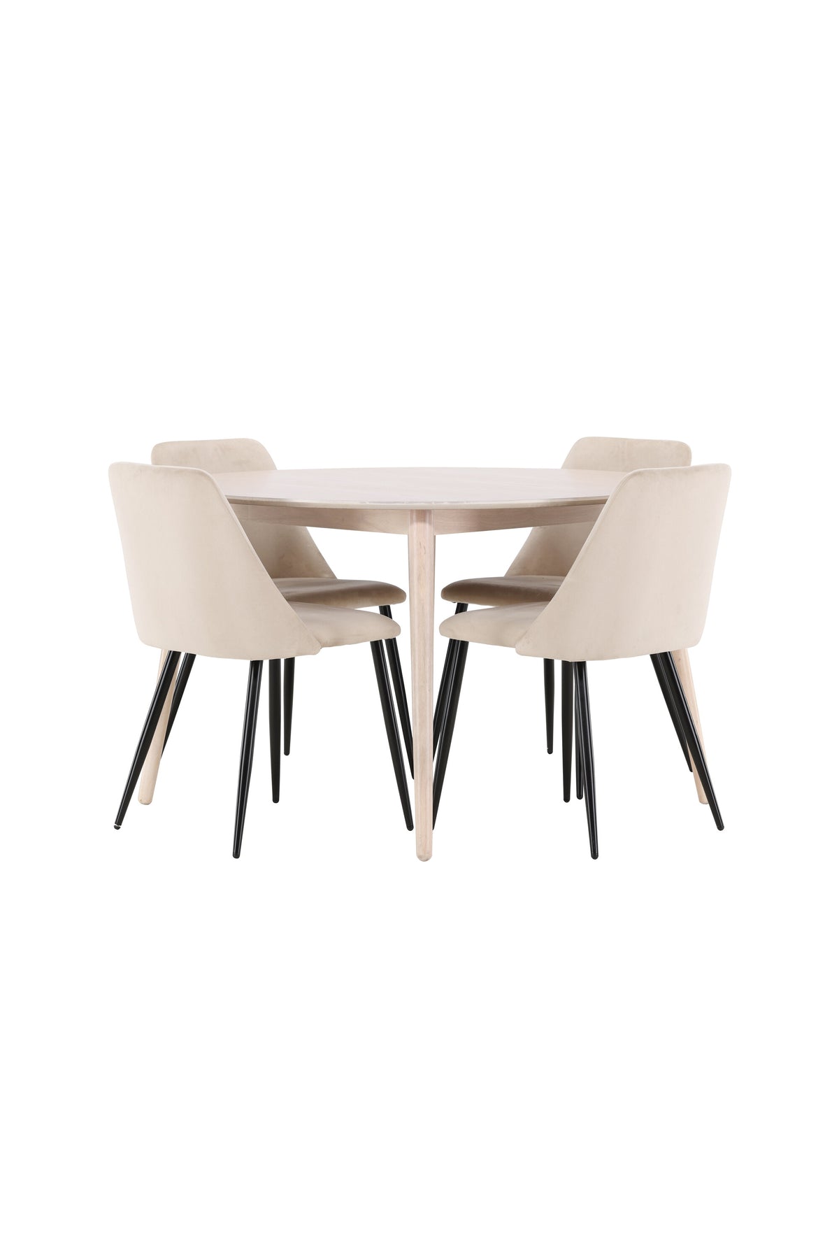 Esstisch Flora mit Nachtstuhl in White Wash präsentiert im Onlineshop von KAQTU Design AG. Esszimmerset ist von Venture Home