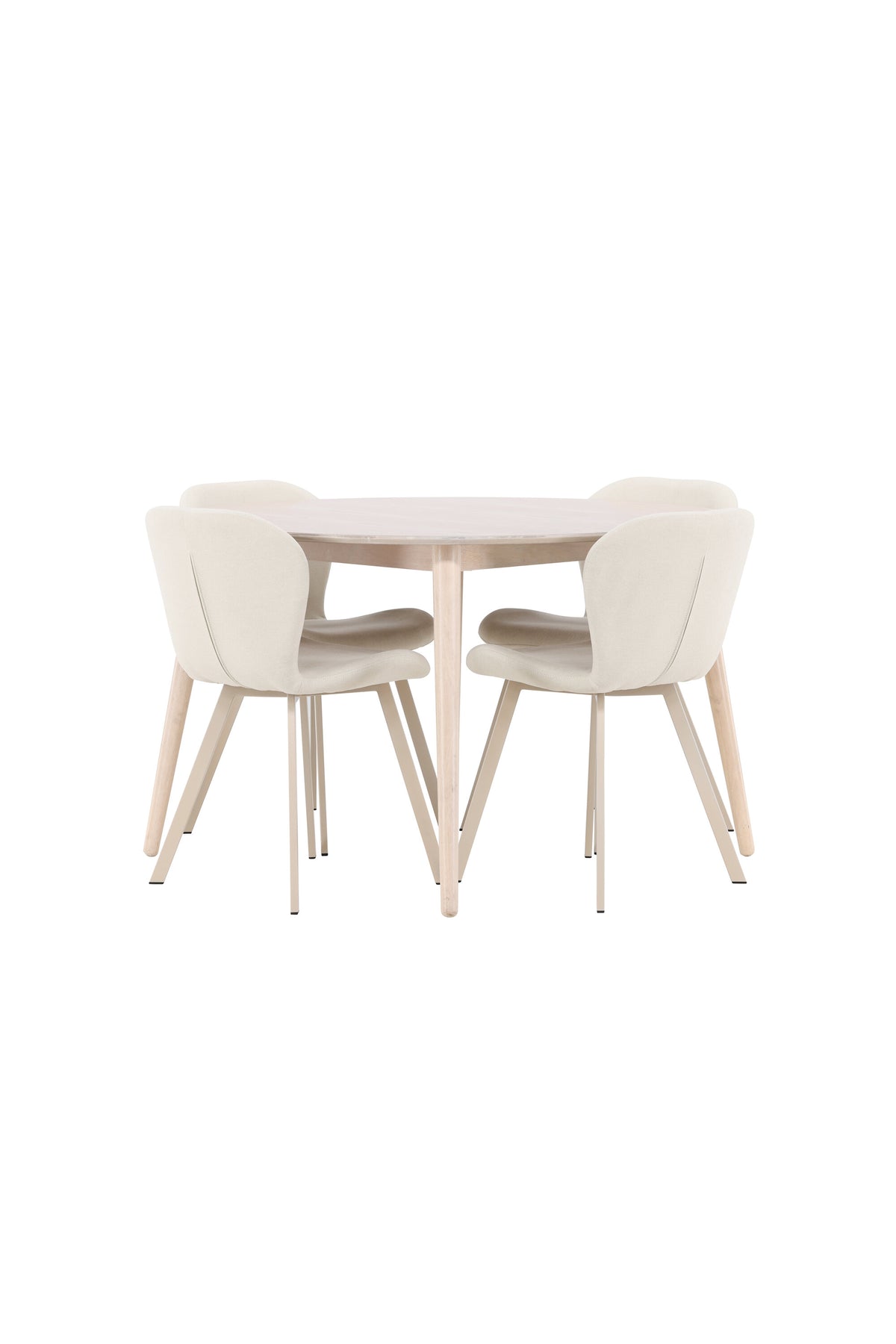 Esstisch Flora mit Lilja Stuhl in White Wash präsentiert im Onlineshop von KAQTU Design AG. Esszimmerset ist von Venture Home