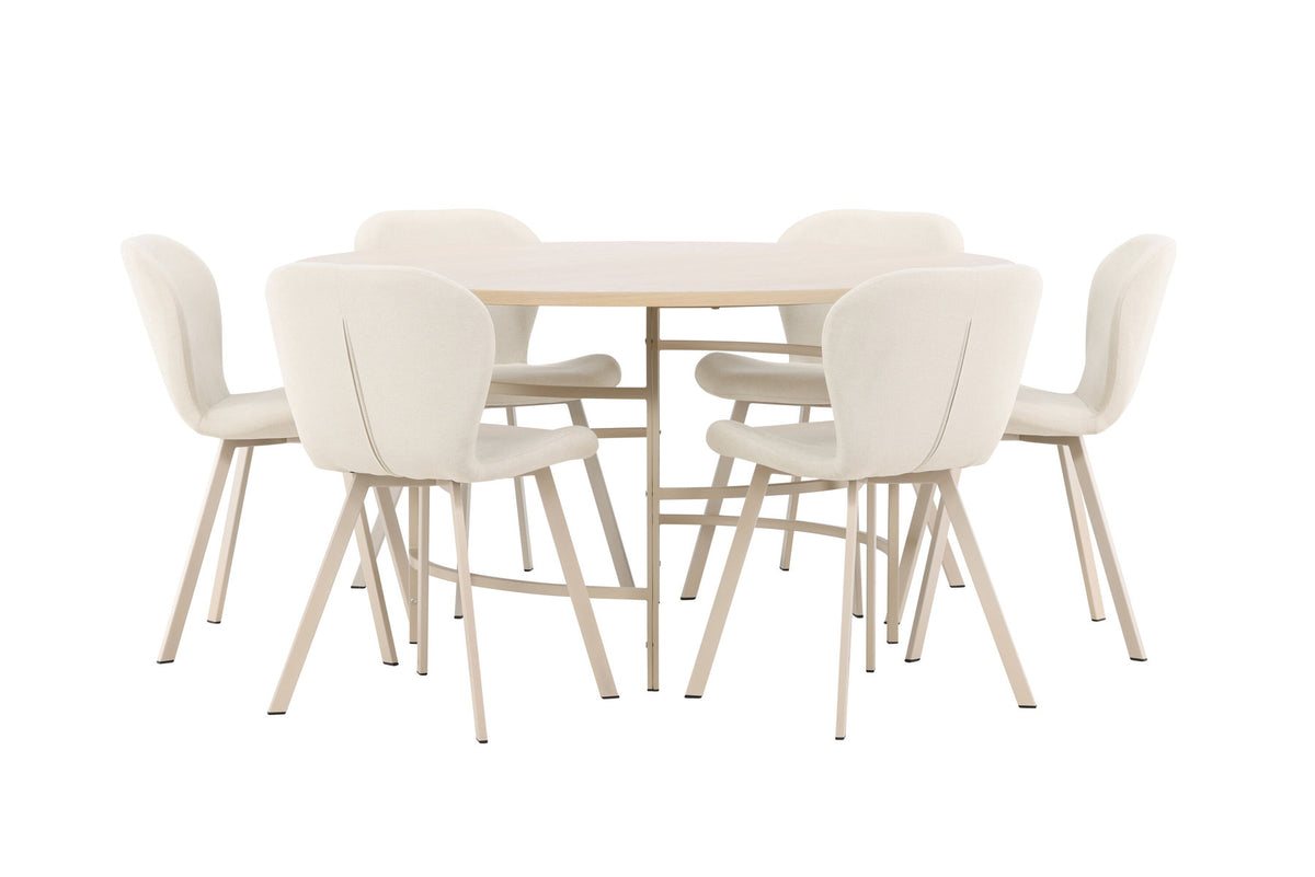 Esstisch Copenhagen mit Lilja Stuhl in White Wash präsentiert im Onlineshop von KAQTU Design AG. Esszimmerset ist von Venture Home