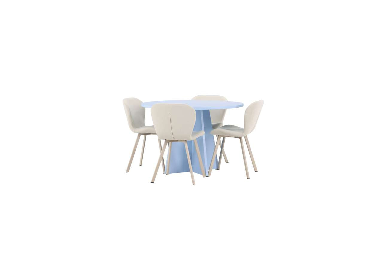 Eleganter Esstisch Bootcut mit Lilja Stühlen von Venture Home – modernes Design für stilvolle Esszimmer.