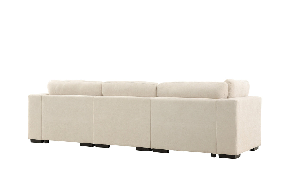 Salerno Corner Sofa Beige + Corner Sofa Beige + Corner Sofa Beige in Beige präsentiert im Onlineshop von KAQTU Design AG. 3er Sofa ist von
