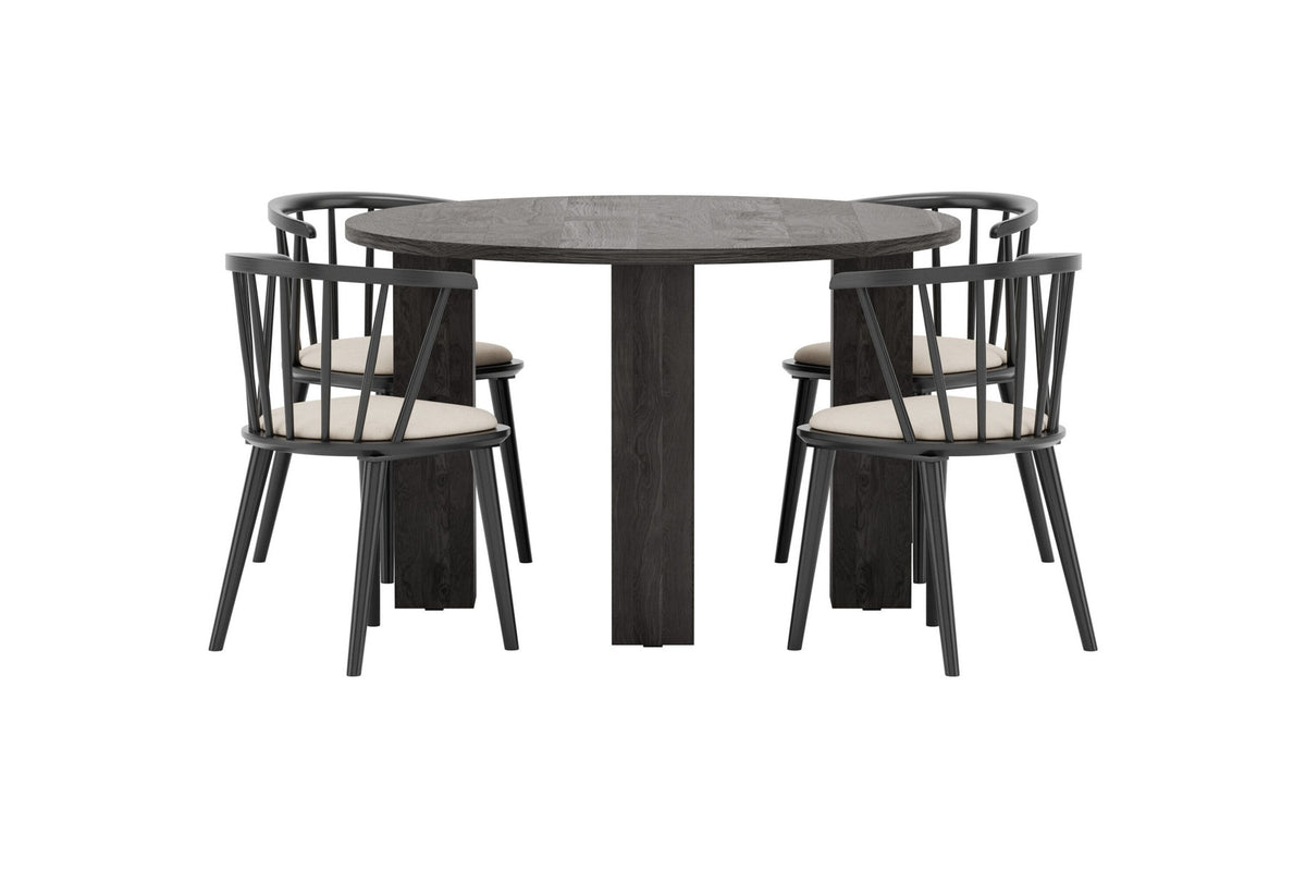 Juno Esszimmer-Set mit Stühlen Bobby in Schwarz präsentiert im Onlineshop von KAQTU Design AG. Esszimmerset ist von Venture Home