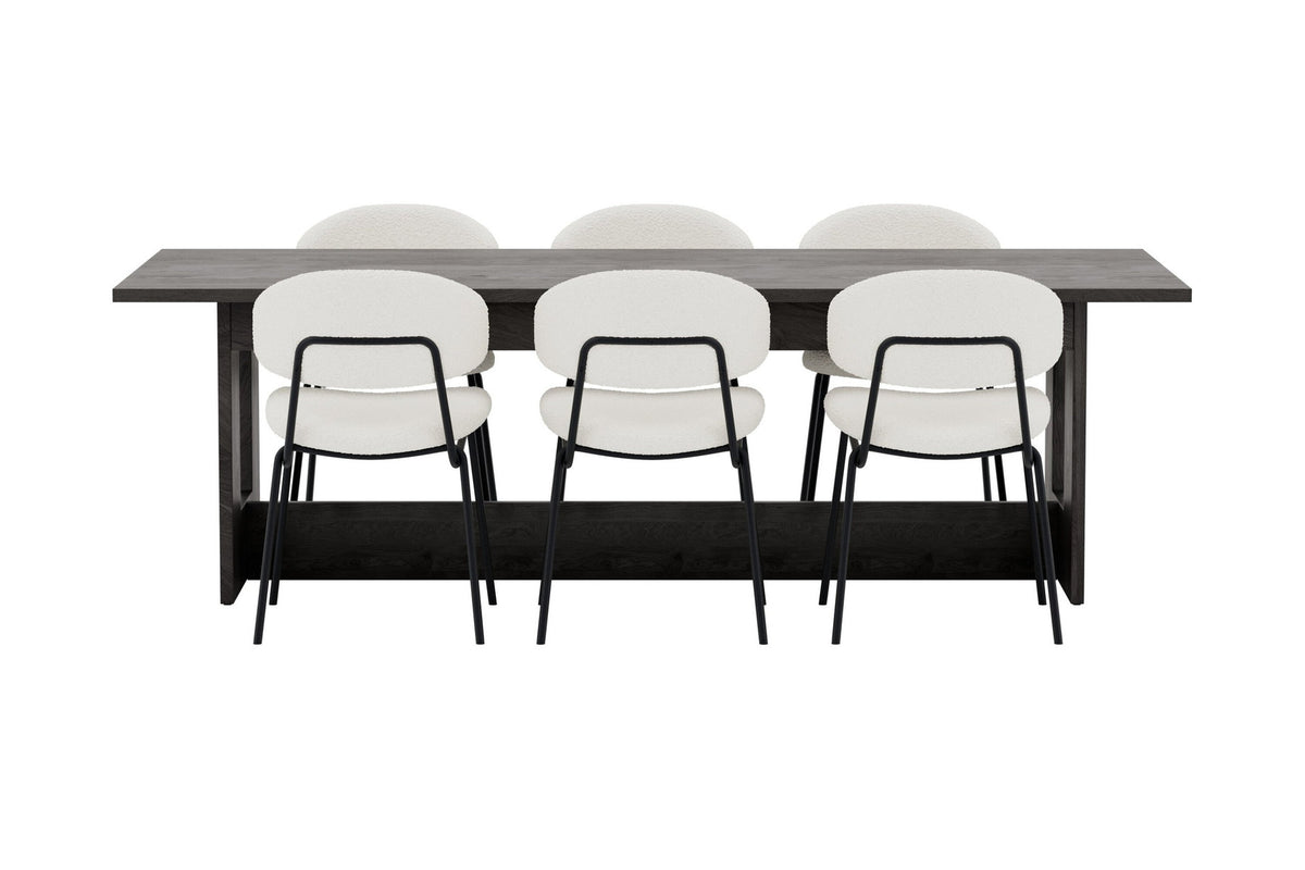 Milly Essgruppe mit Stühlen Chico in Weiss präsentiert im Onlineshop von KAQTU Design AG. Esszimmerset ist von Venture Home