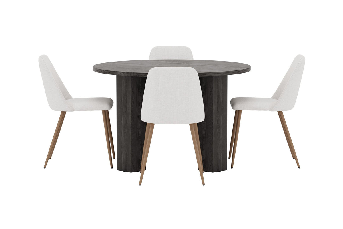Juno Esstisch-Set mit Stühlen Night in Beige präsentiert im Onlineshop von KAQTU Design AG. Esszimmerset ist von Venture Home