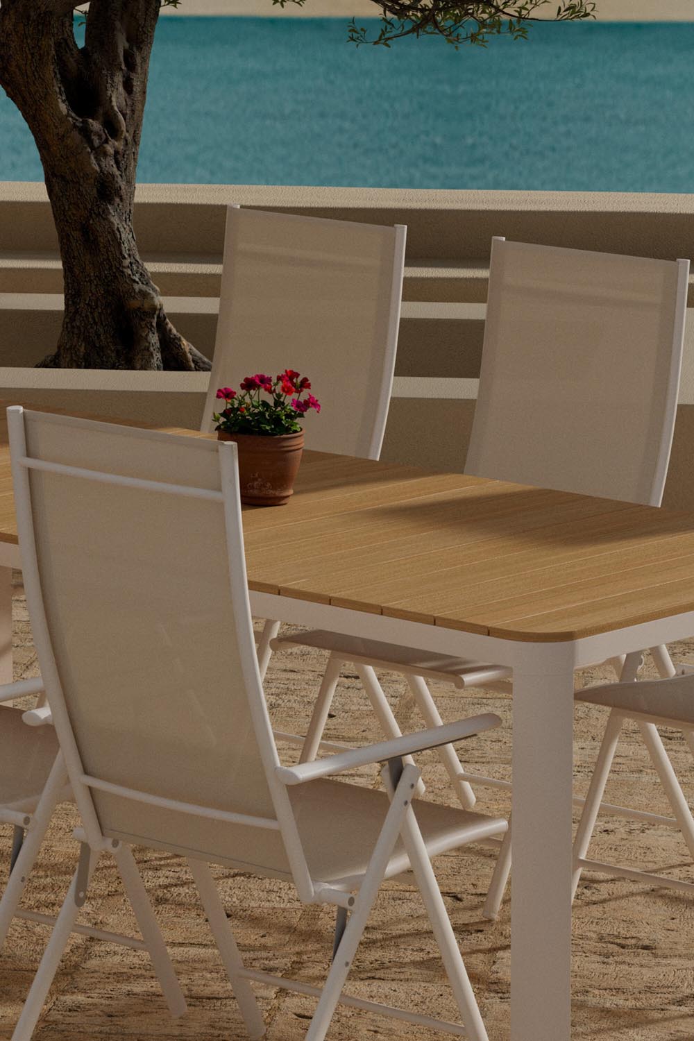 Esstisch Etna mit Stühlen Levanzo in  präsentiert im Onlineshop von KAQTU Design AG. Gartentischset ist von Venture Home