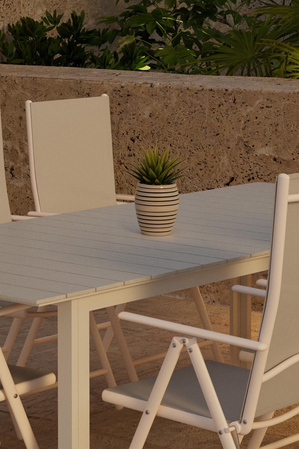 Levels Esstisch mit Break Stühlen in  präsentiert im Onlineshop von KAQTU Design AG. Gartentischset ist von Venture Home